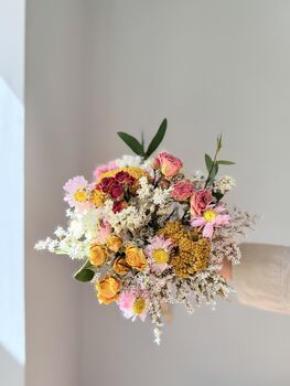 Rose Trio Bouquet With Statice And Eucalyptus, 4 of 5