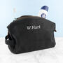 Personalised Men’s Vintage Waxed Canvas Wash Bag, thumbnail 2 of 9