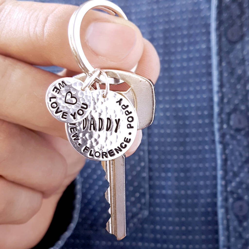 Image of Personalised Sterling Silver Keyring