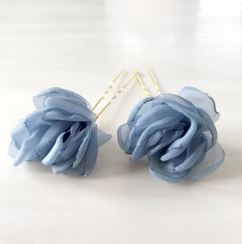 Blue Flower Hair Pins, 6 of 7