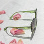 Front Lens Glitter Butterfly Sunglasses In Green, thumbnail 2 of 4