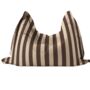 Hand Painted And Re Purposed Linen Large Floor Cushion In Stripe Print, thumbnail 1 of 12