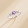 Lavender Amethyst Five Stone Ring In Sterling Silver And Gold, thumbnail 3 of 11