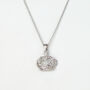 Sparkly Crown Shiny Pendant Necklace With Tiny White Zirconia, thumbnail 1 of 5