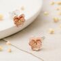 Sterling Silver And Gold Violet February Birth Flower Stud Earrings, thumbnail 1 of 4