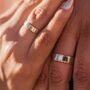 Stainless Steel Couple Golden Band Promise Ring Set, thumbnail 2 of 7