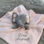 Embroidered Pink And Grey Baby Elephant Comforter, thumbnail 3 of 8