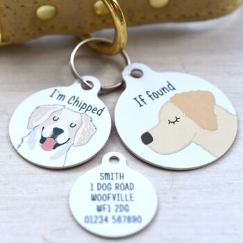 Golden Retriever Personalised Dog ID Tag, 6 of 12
