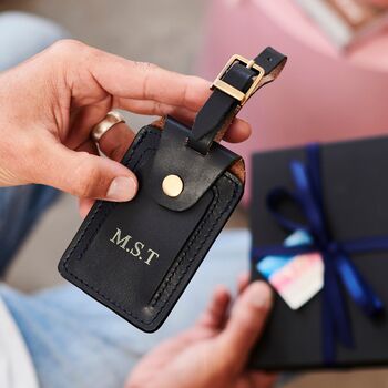 Personalised Luxe Leather Luggage Tag, 2 of 12