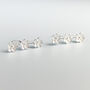 Sterling Silver Flower Trio Ear Climber Stud Earrings, thumbnail 3 of 5