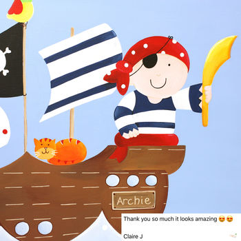 Personalised Pirate Ship Name Canvas, 5 of 9
