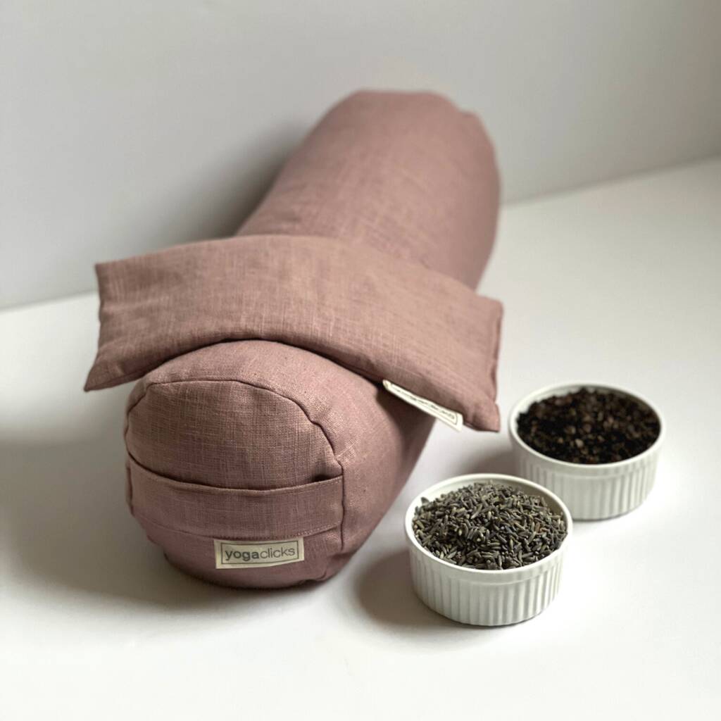 Linen And Lavender Neck Pillow And Plain Eye Pillow By YogaClicks