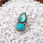 Dreamer Turquoise And Abalone Silver Statement Ring, thumbnail 6 of 7