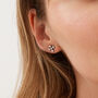 Four Cube Blocks Textured Sterling Silver Stud Earrings, thumbnail 2 of 7