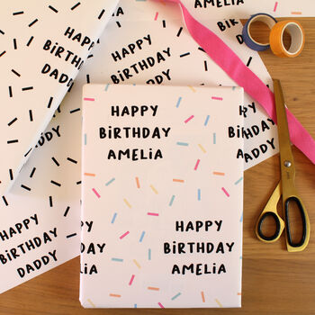 Sprinkle Party Personalised Birthday Wrapping Paper, 6 of 7