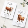 Cow Wedding Table Number Cards, thumbnail 1 of 5