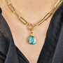 18k Gold Plated Turquoise Paperclip Necklace, thumbnail 1 of 4