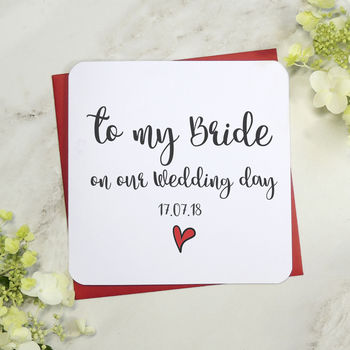 'To My Bride/Groom On Our Wedding Day' Card, 2 of 2