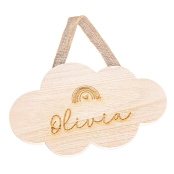 Personalised Rainbow Cloud Wooden Sign, 3 of 4