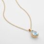 Blue Topaz 18k Gold Plated Pear Drop Necklace, thumbnail 3 of 5