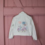 Custom Floral Denim Kid Jacket, thumbnail 1 of 9