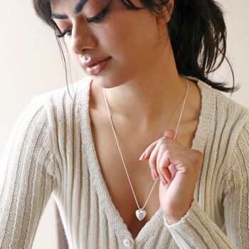 Large 3D Molten Heart Pendant Necklace, 7 of 11
