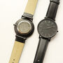 Men's Personalised Watch With Jet Black Strap, thumbnail 2 of 6