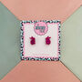 Hot Pink Rabbit Glitter Resin Stud Earrings, thumbnail 1 of 4