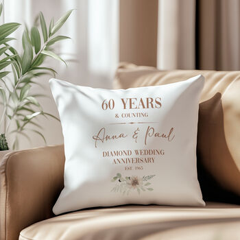 Diamond Wedding Anniversary Cushion, 2 of 9