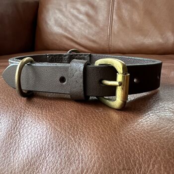 Handmade Buffalo Leather Dog Collar In Two Colours, 6 of 6