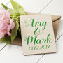 Name And Date Personalised Wooden Greetings Card, thumbnail 1 of 2