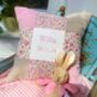 Ditsy Pink Patchwork Name Cushion, thumbnail 11 of 12