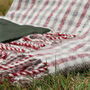 Strawberry And Cream Check Picnic Blanket, thumbnail 2 of 4