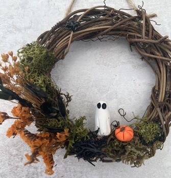 Halloween Mini Dried Flower Wreath, 4 of 4