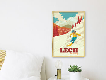 Lech Ski Resort Austria Travel Poster Art Print, 3 of 8