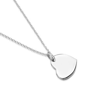 Personalised Drop Heart Necklace Sterling Silver, 6 of 9