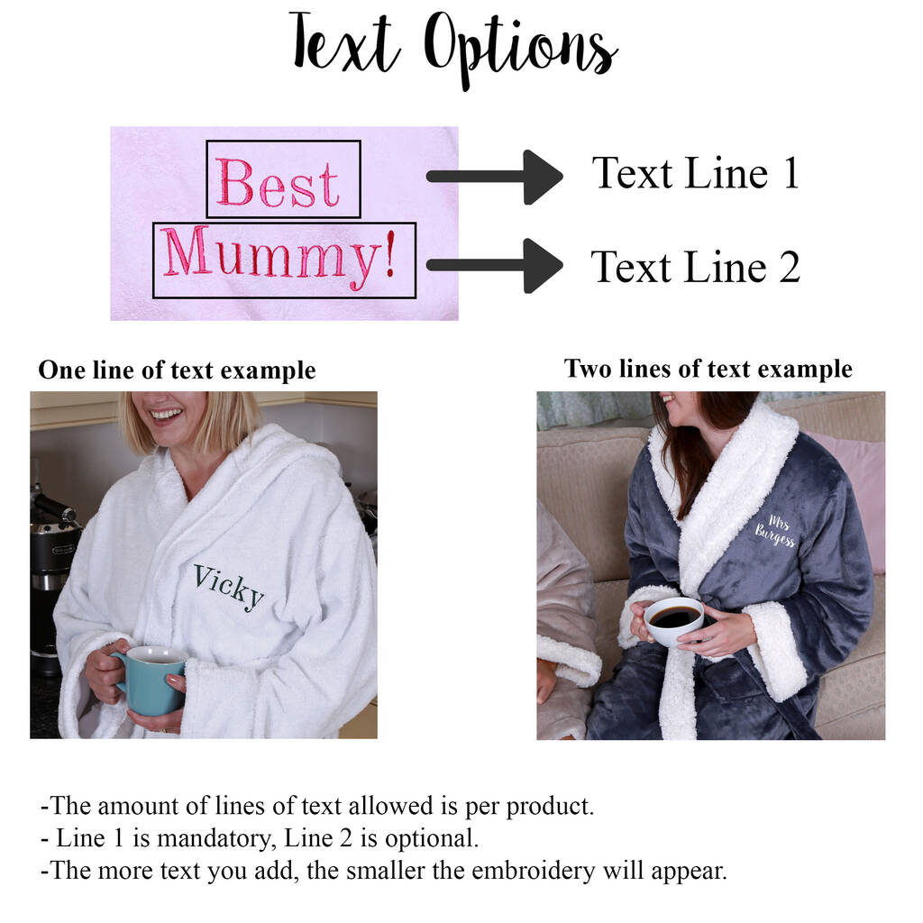 Personalised Waffle Dressing Gown With Coloured Piping By Duncan