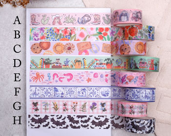 Mixed Washi Tape Set, Eco Friendly Paper Masking Tape, 10 Meter Rolls, 2 of 10