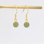 Natural Jade Hook Earrings In Sterling Silver, thumbnail 2 of 12