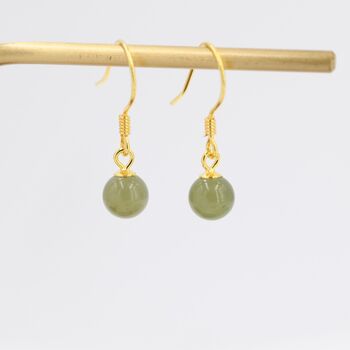 Natural Jade Hook Earrings In Sterling Silver, 2 of 12