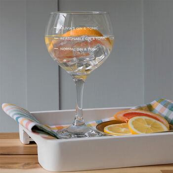 Personalised Engraved Measure Gin Goblet Gift For Mum Women, 4 of 4