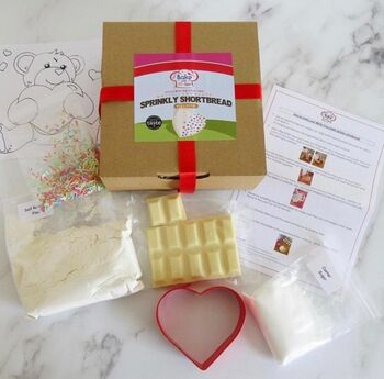 White Chocolate Sprinkly Shortbread Biscuits Baking Kit, 2 of 2