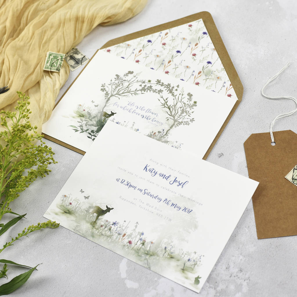 'wildflower' wedding invitations by julia eastwood | notonthehighstreet.com
