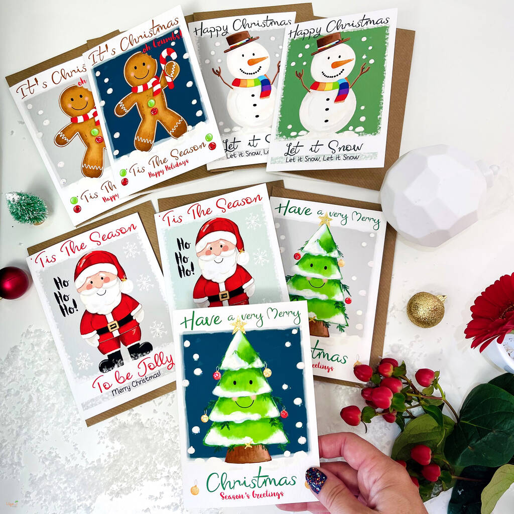 'Tis The Season' Mixed Christmas Cards Pack Of Eight, 1 of 10