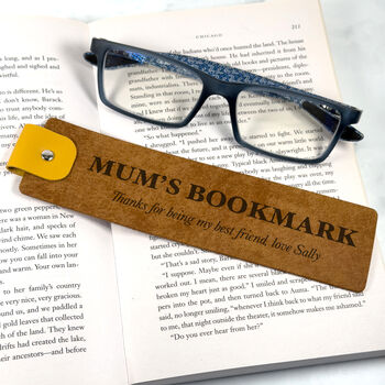 Personalised Message Leather Bookmark For Dad On Father's Day, 6 of 7
