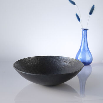 Large Hammered Deep Iron Bowl 6th Anniversary Gift, 5 of 8