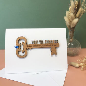 Personalised 'Key To Success' Congratulations Card, 2 of 10