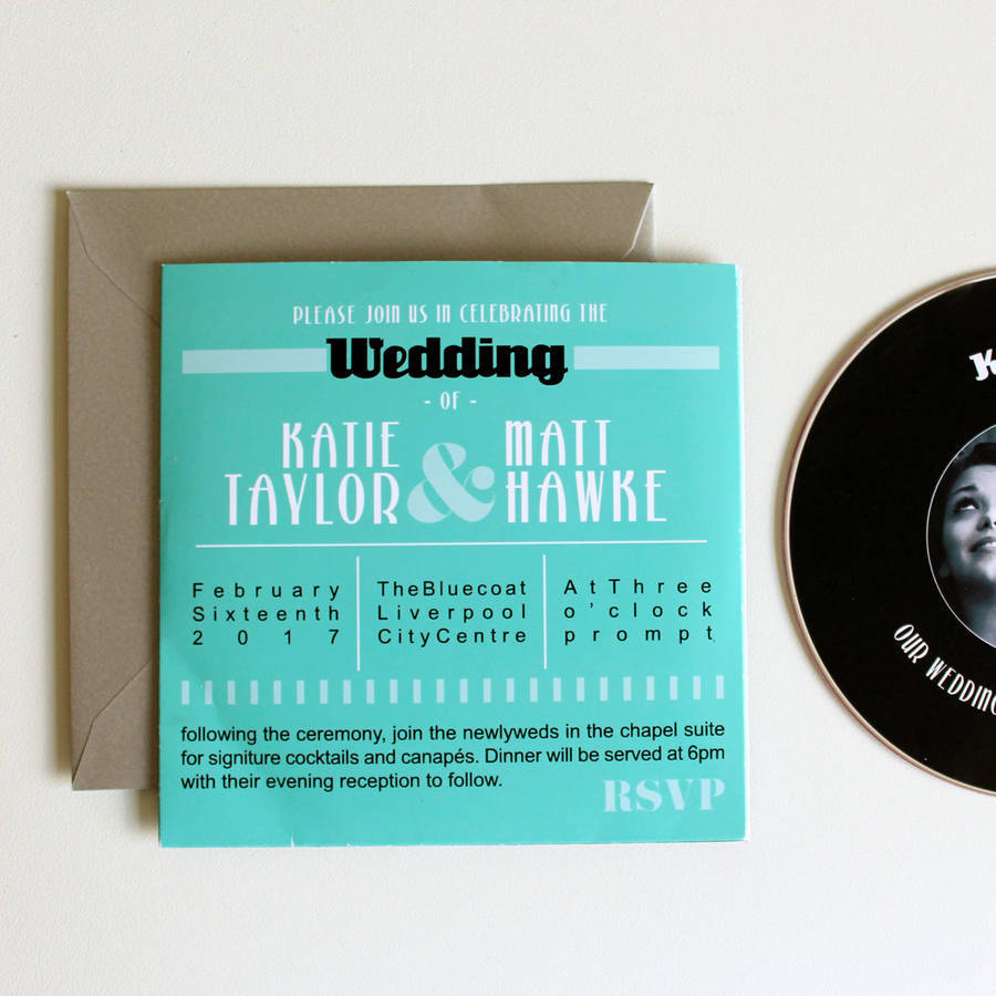 retro cd sleeve wedding invitations by vanilla retro stationery ...