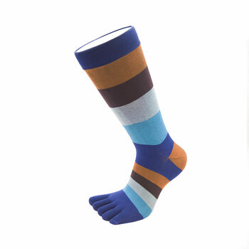 Essential Men Fashion Stripy Cotton Toe Socks, 2 of 6