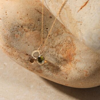 Yellow Gold Initial And Cz Birthstone Necklace, 6 of 11